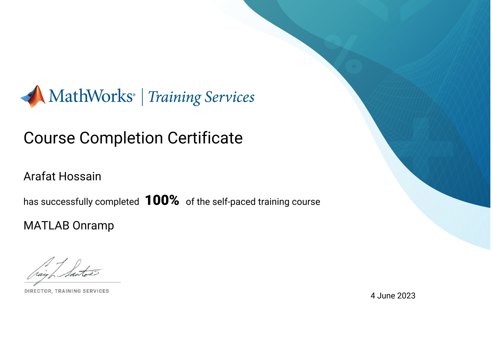 MATLAB Certificate